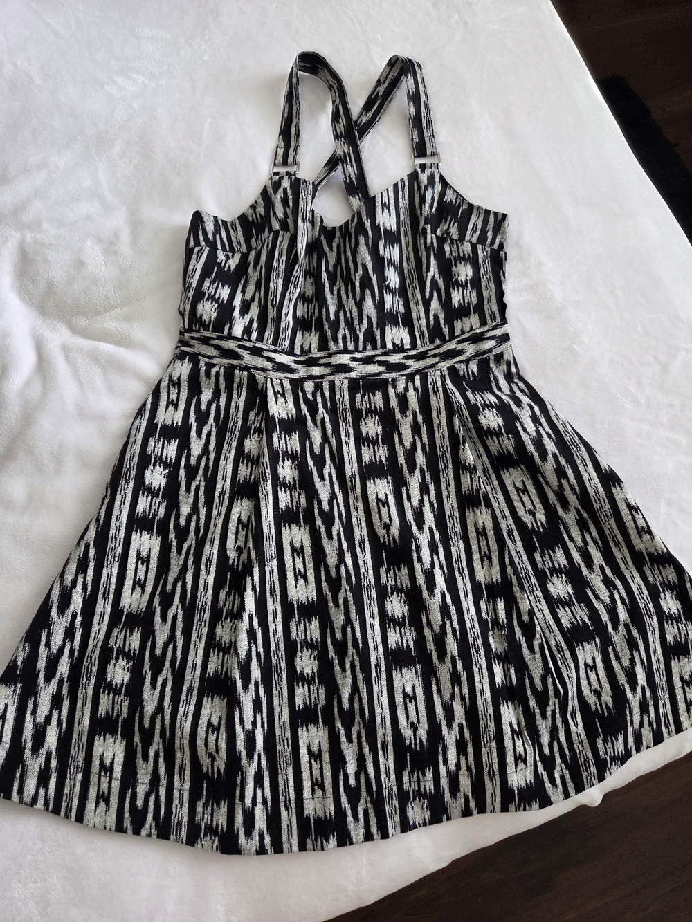 RACHEL Rachel Roy Black & White Asymmetrical Stripe-Print Dress